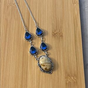 Sterling silver necklace with real stones.